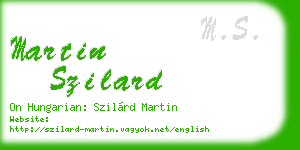 martin szilard business card
